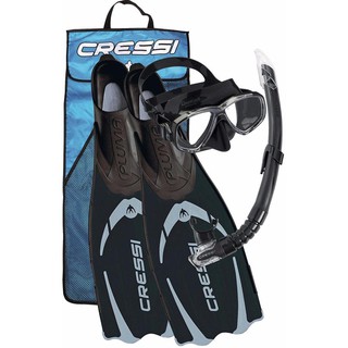 CRESSI PLUMA BAG SET OF MASK, FINS, AND SNORKEL TUBE-ชุดอุปกรณ์ดำน้ำครบชุด ฟิน/ตีนกบ พร้อมท่อหายใจ