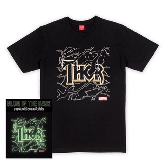 เสื้อยืดผ้าฝ้ายNBB เสื้อเสื้อผ้าผู้ชาย Marvel Mens Thor Glow In The DarkL XL  XXL 3XL