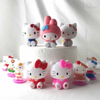 ฟิกเกอร์ Hello Kitty Melody สําหรับตกแต่งเค้กวันเกิด 8 ชิ้น