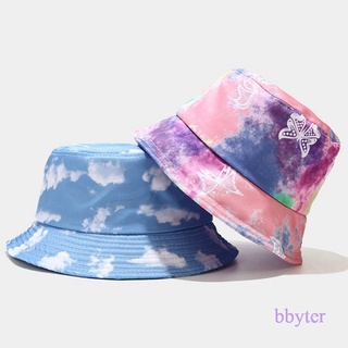 Bbyter หมวกบักเก็ตผ้าฝ้ายแฟชั่นหลายสีสันสําหรับชายหาดฤดูร้อน