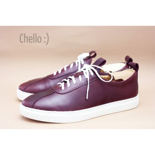 Chello รองเท้าหนัง MAROON RUSTIC SNEAKER รุ่น SLU055