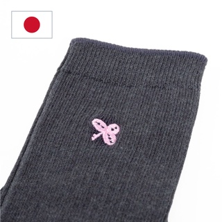 [มัดละ 3 ชิ้น] ถุงเท้าข้อสูง ผลิตในญี่ปุ่น สีชาร์โคล X ชมพู T.H.D La Maison ลดล้างสต็อกจากญี่ปุ่น