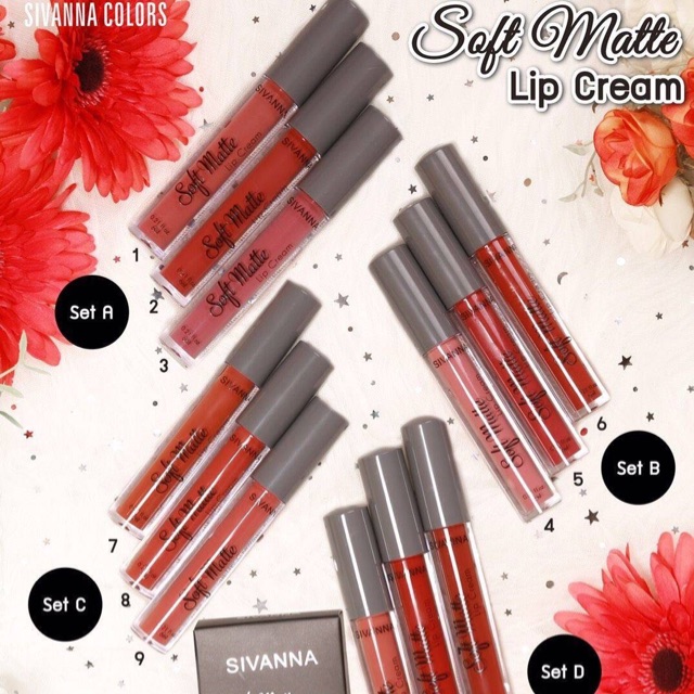 sivanna-3-colors-soft-matte-lip-cream-set-hf359-ลิปแมตมาเป็นเซต-เ