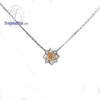 Finejewelthai-จี้ซิทริน-ซิทริน-จี้พลอย-พลอยประจำเดือนเกิด-Citrine-Silver-Pendant-Birthstone-P1058ct00e