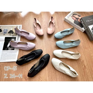 Niwa shoes รองเท้าสตรี "ไม่มีส้น  รหัสOP-15 นิ่ม ใส่สบาย ลายเก๋มาก