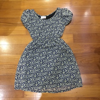 Casanovee used like new chiffon floral dress แขนตุ๊กตา อก34 เอว 28 ยืดถึง30 สะโพกฟรี