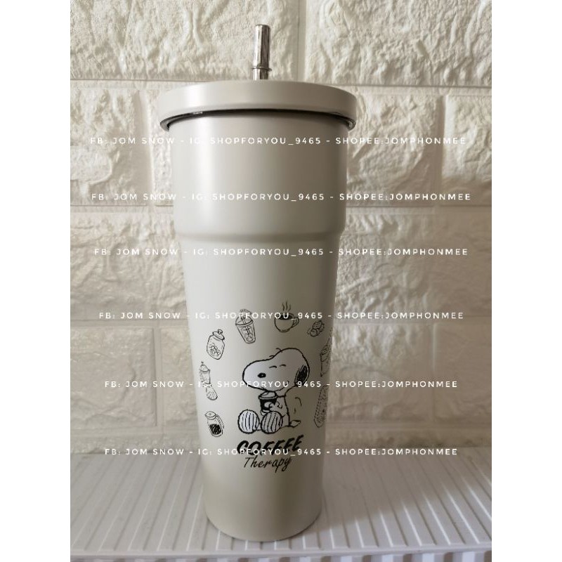 แก้วน้ำแสตนเลส Cafe Amazon X Snoopy Shopee Thailand