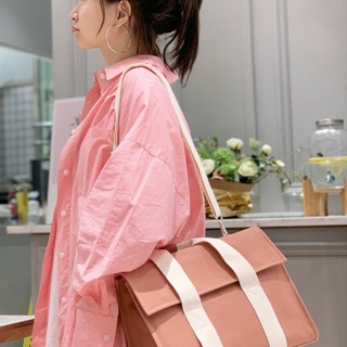 marrhen j  ready stock  กระเป๋าสะพายไหล่กระเป๋าผ้าใบความจุขนาด A4 6 สี