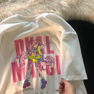 เสื้อยืดแขนสั้น ผ้าฝ้าย 100% ทรงหลวม สไตล์เกาหลี พลัสไซซ์ เหมาะกับฤดูร้อน สําหรับผู้หญิง และนักเรียน
