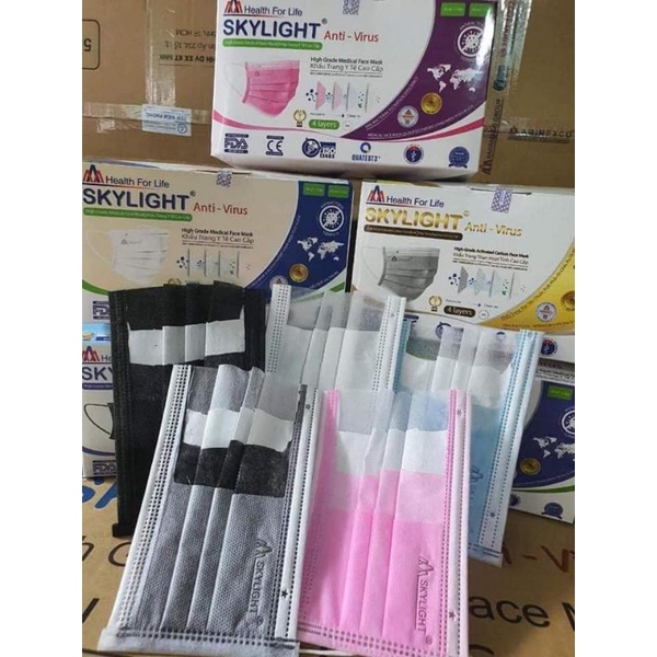 skylight-สกายไลท์-หน้ากากอนามัย-สีดำ-หนา4ชั้น-50ชิ้น-กล่อง