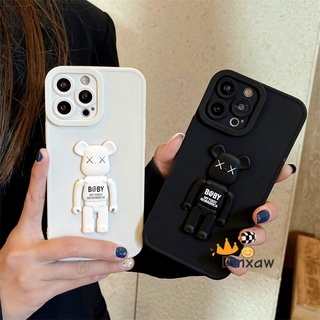 เคสโทรศัพท์มือถือ ซิลิโคนนิ่ม ป้องกันกล้อง ลายการ์ตูนหมี Violent Kaws สําหรับ Xiaomi Redmi Note 9 8 7 5 Pro Max 9s