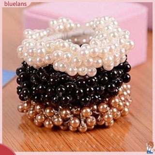【Bluelans】 Women Fashion Rope Faux Pearl Beads Elastic Hair Band
