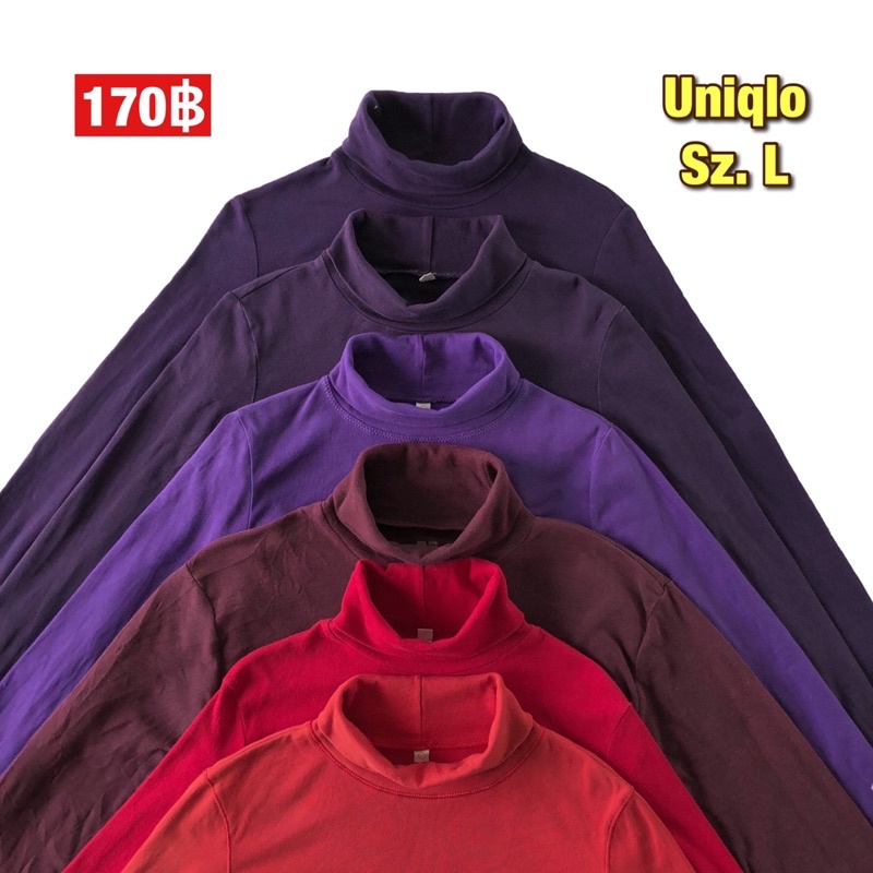 เสื้อคอเต่าแขนยาว-uniqlo-size-l-เสื้อคอเต่าสีพื้น-เสื้อคอเต่า-สเวตเตอร์