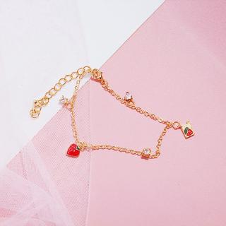 Girl Sweet Strawberry Crystal Bracelet Ins New
