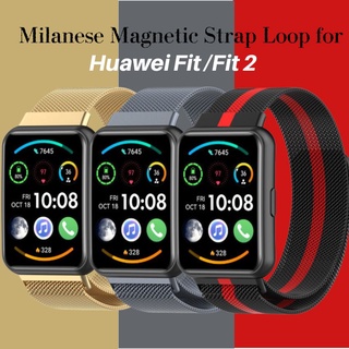Huawei Watch Fit 2 สาย ห่วงแม่เหล็ก เปลี่ยนนาฬิกา สเตนเลส โลหะ Correa สายนาฬิกา สร้อยข้อมือ สําหรับ Huawei Smart Watch Fit