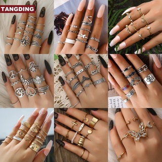 สินค้า 【COD Tangding】แหวนแฟชั่น ลายหัวใจ สไตล์โบโฮ