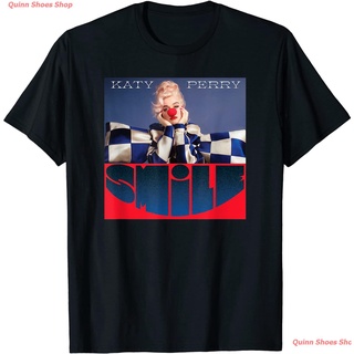 HOT SALINGเสื้อยืดผ้าฝ้ายเคที เพร์รี นักร้อง เด็กผู้ชาย เสื้อยืด วัตถุระเบิดขนาดใหญ่ Katy Perry - Smile T-Shirt เสื้อคู่