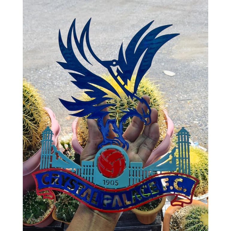 คริสตัลพาเลซ-โลโก้-crystal-palace-f-c-เหล็กตัดเลเซอร์-ขนาด-30-cm-หนา-2-mm-ทำสีเหมืนจริง-ใช้สี-2k-สีพ่นรถยนต์ภายนอก