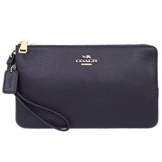 COACH กระเป๋าสตางค์ผู้หญิง Double Zip Wallet In Signature Canvas รุ่น F87587 สีดำ ขนาด 8 x 4.75 x 1.25 นิ้ว (P)