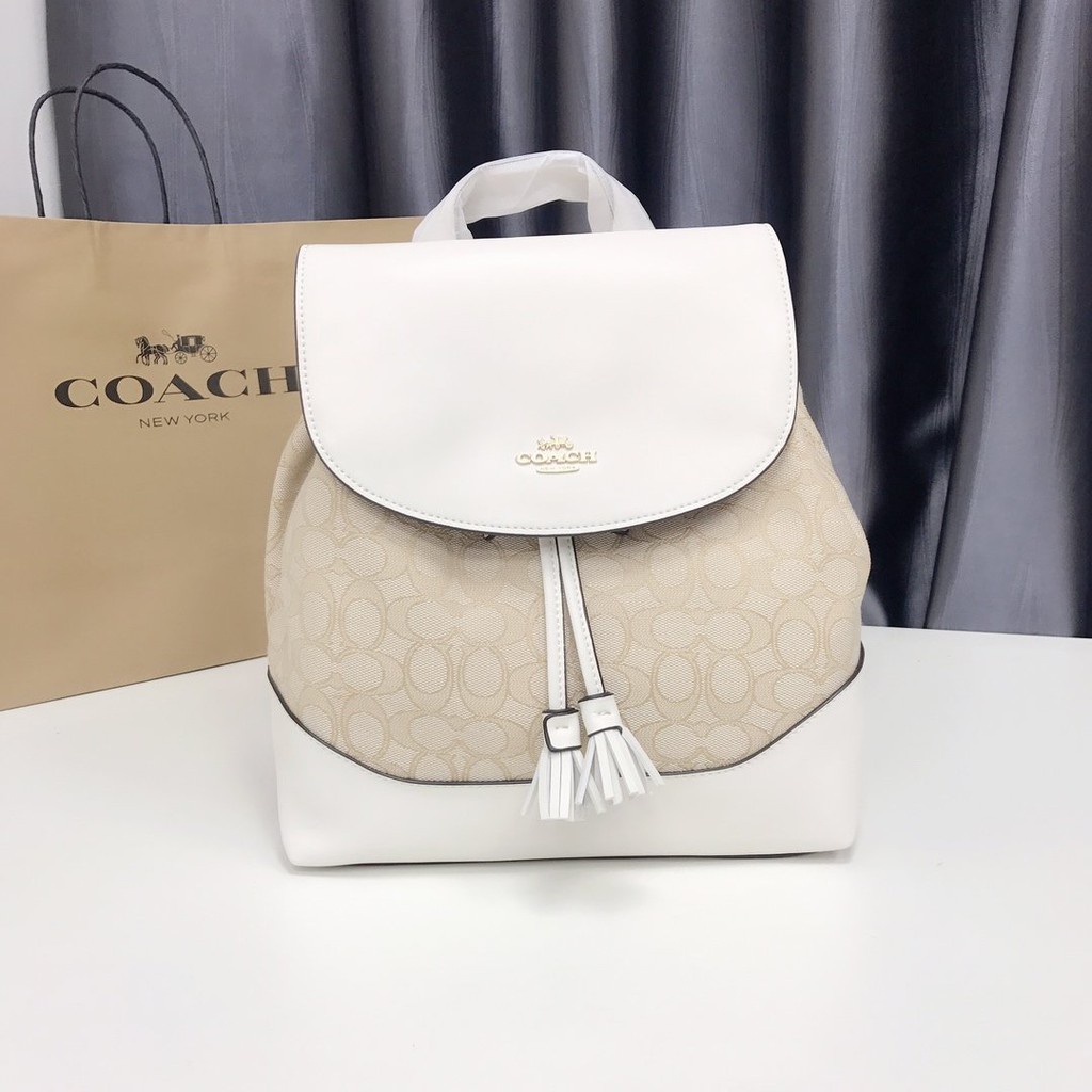 coach-73313-กระเป๋าเป้-elle-in-signature-jacquard-women-fashion-bag