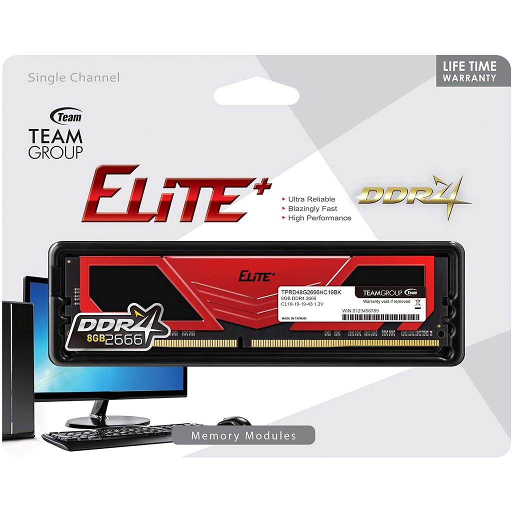 8GB (8GBx1) DDR4/2666 RAM PC (แรมพีซี) TEAM ELITE PLUS