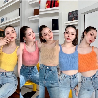 “Candy fluffy fufu crop"☁️☀️🌈(320฿ฟรีส่ง) เสื้อครอปไหมพรม ที่คนถามหากัน น้องขนนุ่มนิ่มน่ารักมาก สีพาสเทล valen