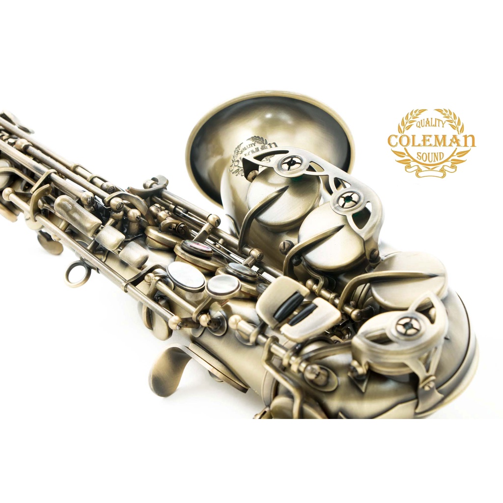 แซกโซโฟน-saxophone-curved-soprano-coleman-cl-336s-antique-plated