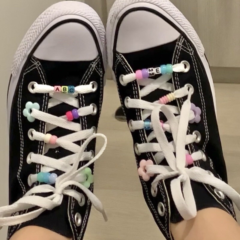 ลูกปัดร้อยเชือกรองเท้า-ตกแต่งรองเท้าให้น่ารัก-ลูกปัดแต่งรองเท้า-ราคาถูกจัดเซ็ตสีน่ารัก-พร้อมส่ง
