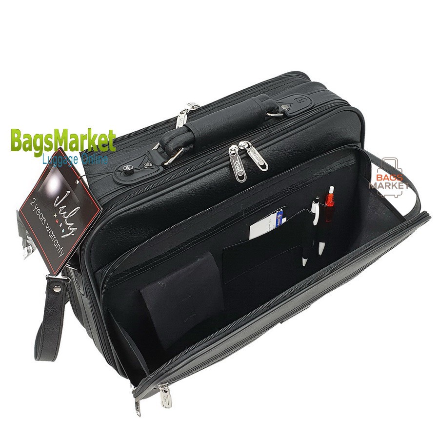 bagsmarket-กระเป๋าสะพายไหล่-coni-cocci-กระเป๋าใส่เอกสาร-กระเป๋าถือขนาด-15-17-18-รุ่น-4011-black