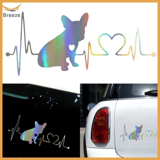 Bz - Degree Bulldog Heartbeat 3 D สติ๊กเกอร์ไวนิลสําหรับติดตกแต่งรถยนต์
