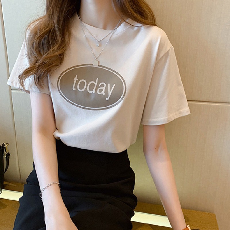 sgh0038-มีของพร้อมส่ง-เสื้อยืดแฟชั่นผู้หญิง-เนื้อผ้าดีใส่สบาย-คอกลมแขนสั้น-แนวหวานสดสวยน่ารัก