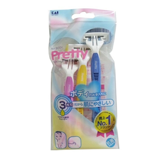 KAI Pretty razors for body 3ชิ้น มีดโกน มีดโกนญี่ปุ่น โกนลำตัว โกนง่าย ...