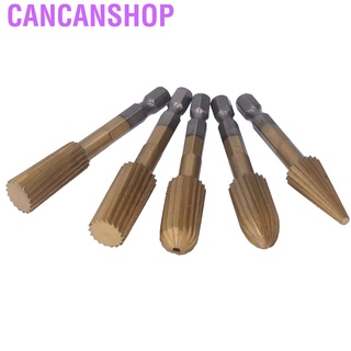 Cancanshop 5Pcs File Burr Grinding Bit High Speed Steel Hex Shank For Plastic Stone