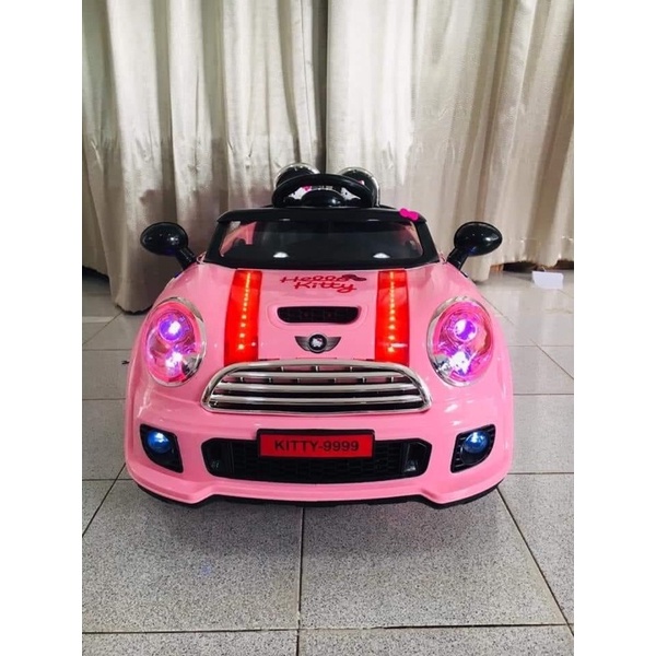 hello-kitty-รถแบตเตอรี่ไฟฟ้าเด็กนั่ง-mini-cooper-รถเด็ก-รถแบตเด็ก-รถแบตเตอรี่ไฟฟ้า-สีสวยมาก