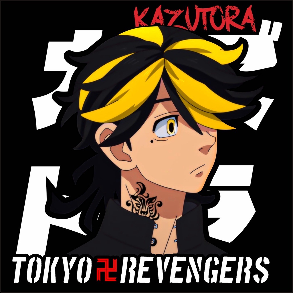 เสื้อยืดสีดำอินเทรนด์เสื้อยืด-ลายการ์ตูนอนิเมะญี่ปุ่น-kazutora-tokyo-revengers-051-alvacoth-พรีเมี่ยมs-m-l-xl-xxl