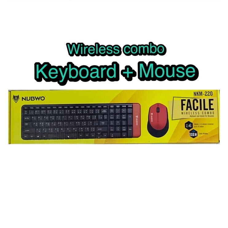 wireless-keyboard-and-mouse-คีย์บอร์ดและเม้าส์-สีดำล้วนและสีดำแดง