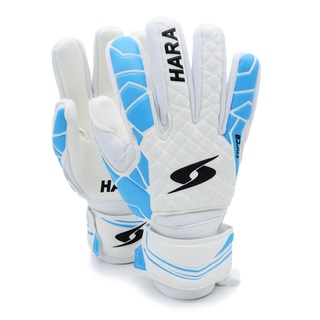 สินค้า HARA Sports ถุงมือผู้รักษาประตู ฟิงเกอร์เซฟ 5นิ้วถอดได้ ถุงมือฟุตบอล สีขาวฟ้า รุ่น Force GL04