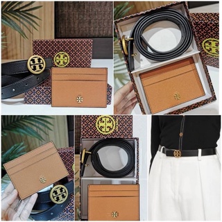 Dont Miss! Best Gift Ideas! ซื้อ1ได้ถึง2! TORY BURCH REVERSIBLE LOGO BELT & CARD HOLDER POCKET VALUE PACK