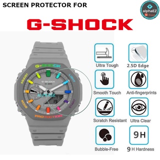 Casio G-Shock GA-2100 Casioak Grey Rainbow TMJ 9H ฟิล์มกระจกนิรภัยกันรอยหน้าจอ GA2100 กันรอยขีดข่วน