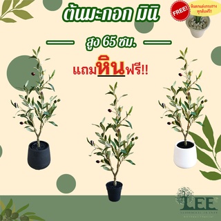 ต้นมะกอกมินิปลอม ขนาด 65 ซม. ลำต้นไม้จริง ต้นไม้ปลอมตกแต่งบ้าน Leeartplants