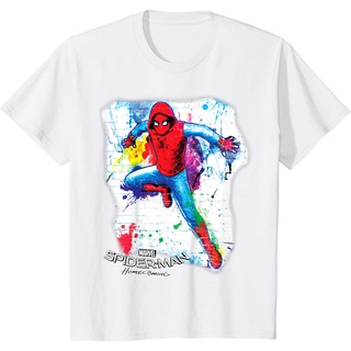 เสื้อยืดผ้าฝ้ายพรีเมี่ยม เสื้อยืด พิมพ์ลายกราฟฟิติ Marvel Spider-Man Homecoming