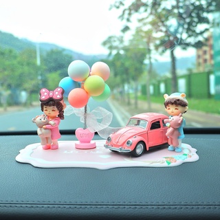 ☑☾∋ใหม่น่ารักคู่ตุ๊กตาเครื่องประดับรถอุปกรณ์ตกแต่งภายในรถการ์ตูนสร้างสรรค์ตกแต่งรถผู้ชายและผู้หญิง