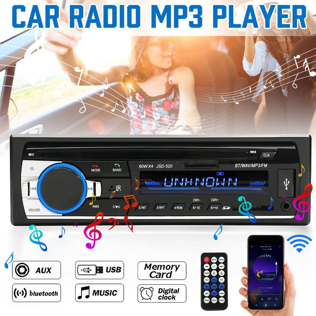 เครื่องเล่น-mp3-วิทยุ-fm-บลูทูธ-24v-1-din-สําหรับรถยนต์