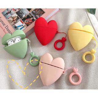 Cases Cute Love Heart Bluetooth Wireless Earphone Protective Covers Pure Color Simple Ring Anti-Lost headset Accessories