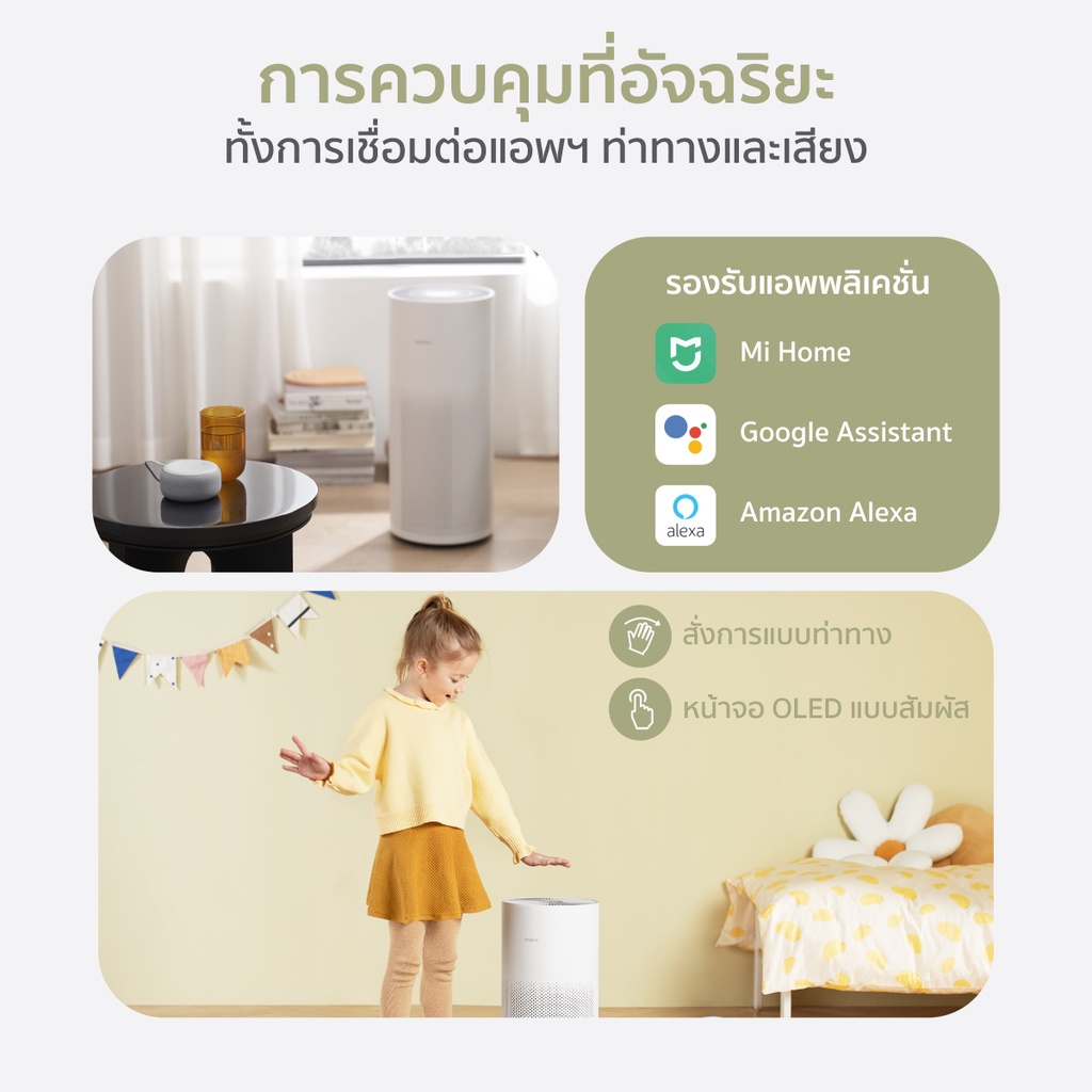 ภาพประกอบคำอธิบาย Smartmi Air Purifier เครื่องฟอกอากาศ รุ่น SM0001 เซ็นเซอร์สารอันตราย (TVOC) กรองสารเคมีและฝุ่น PM2.5 สำหรับขนาดห้อง 28-95 ตร.ม. จากบริษัท Xiaomi - ออกใบกำกับภาษีได้