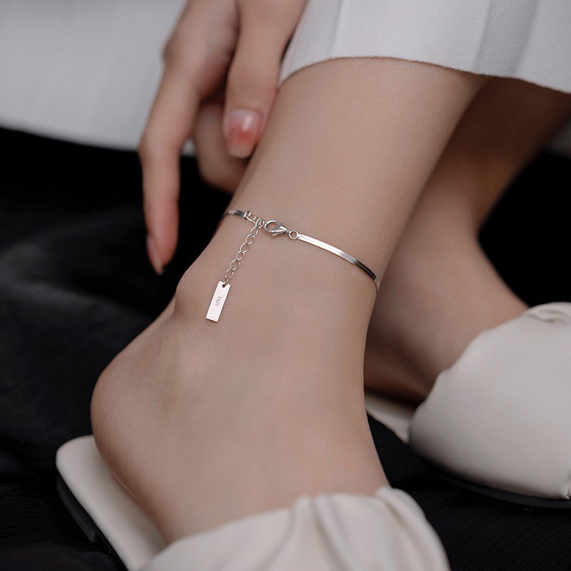 กรอกโค้ด-72w5v-ลด-65-earika-earrings-silver-viber-anklet-สร้อยข้อเท้าลายงูเงินแท้-ปรับขนาดได้