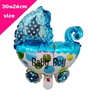 Balloon Fest ลูกโป่งฟอยล์มินิ รถเข็นเด็ก Baby BOY or GIRL ขนาด 30x26ซม. ของขวัญ แรกคลอด