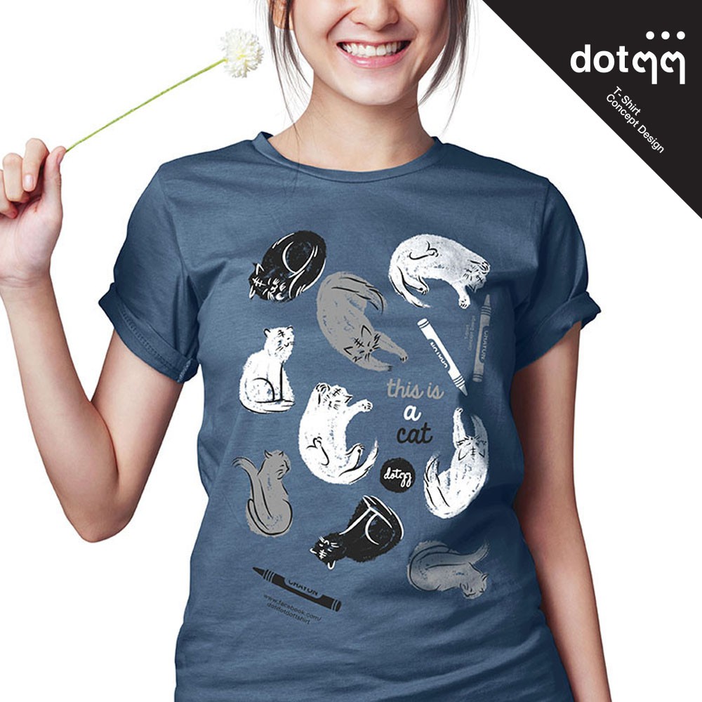 dotdotdot-เสื้อยืดหญิง-concept-design-ลาย-crayon-blue