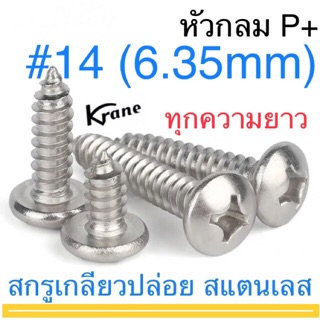 ภาพหน้าปกสินค้าสกรูเกลียวปล่อย สแตนเลส P+ #14  หัวกลม  ตะปูควง หัวนูน หัวกระดุม ซึ่งคุณอาจชอบราคาและรีวิวของสินค้านี้