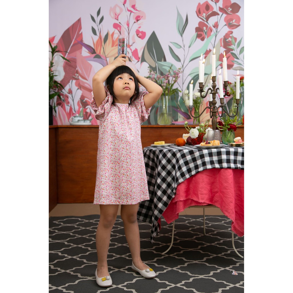 bonita-amp-co-dolly-dress-kids-เดรสสั้นสำหรับเด็ก-ลายดอกไม้สีชมพู
